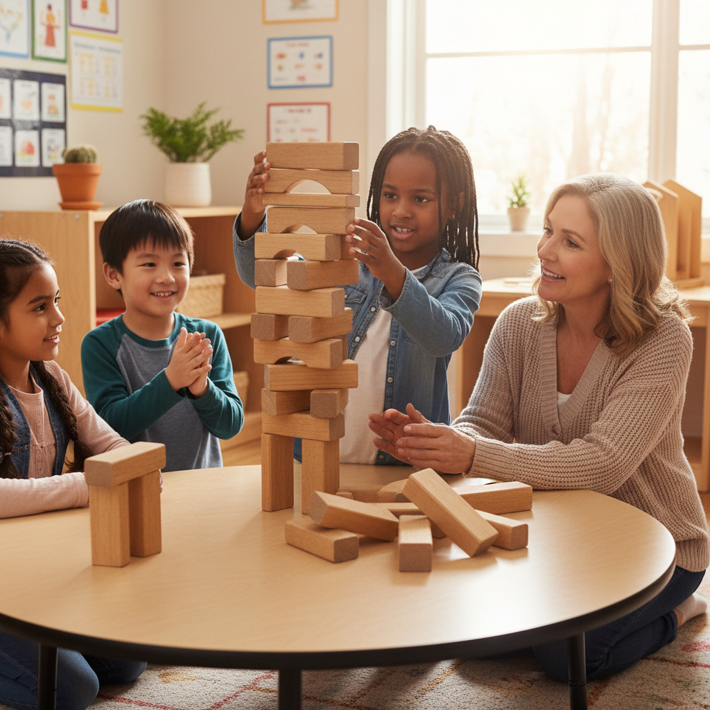Child practising resilience with supportive adult nearby