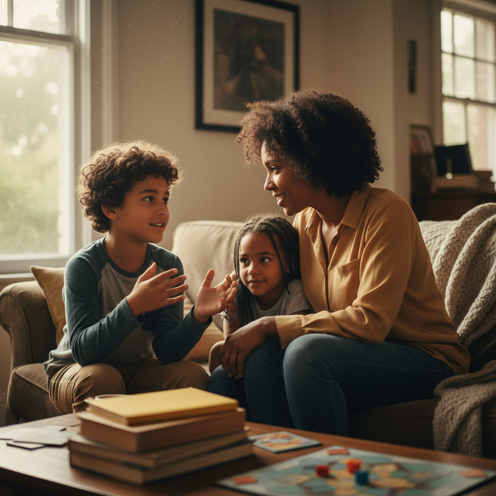 Parent listening while child speaks