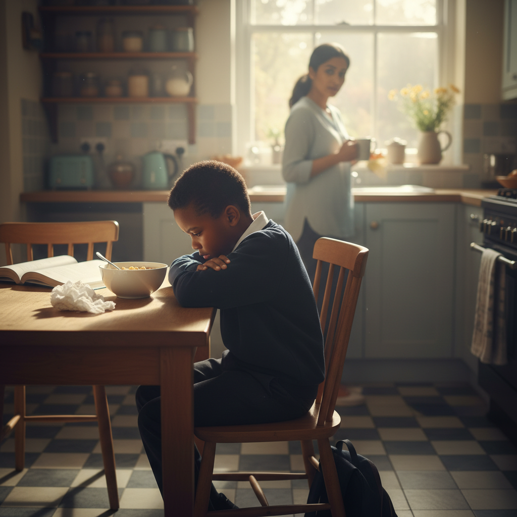 Parent noticing subtle signs of stress in a child