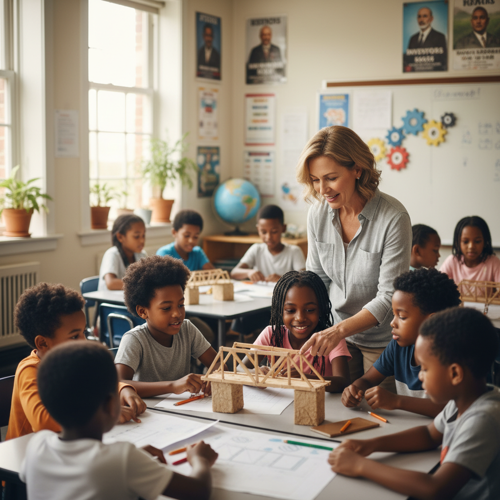 Students developing real-world problem solving and teamwork skills