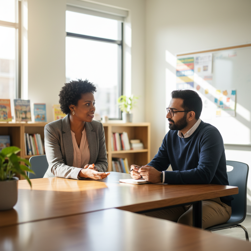 School leader having an honest professional conversation