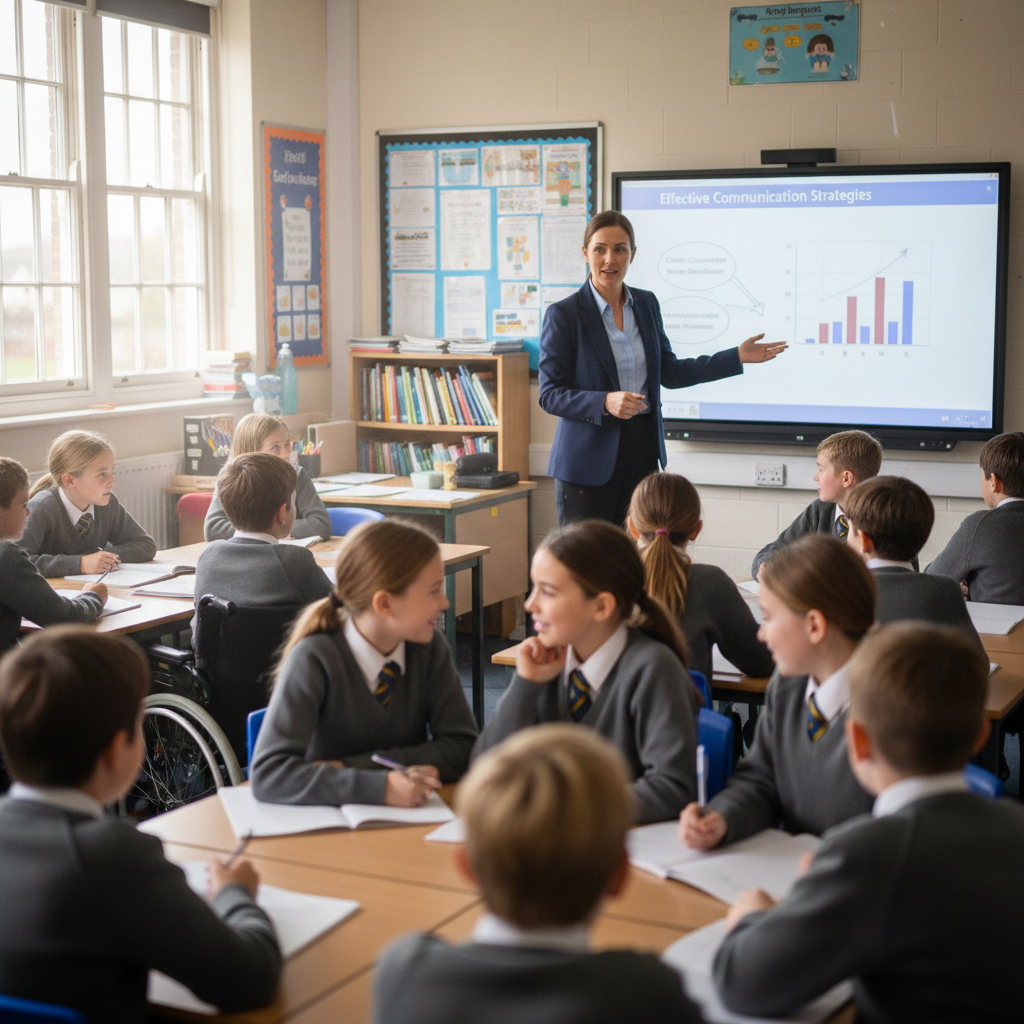 Teacher leading learning in a structured classroom